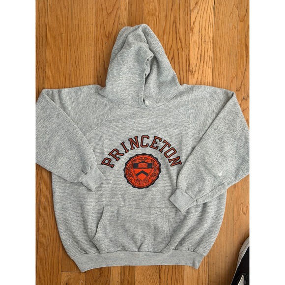 Champion Princeton University Hoodie Mens XXL Gray Vintage Raglan Pullover - Picture 3 of 9